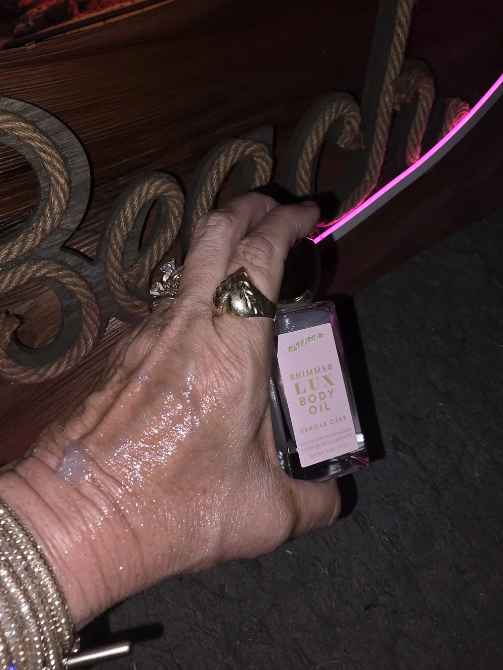 Victoria's Secret Shimmer Lux Body Oil - Pink & Gold Accents
